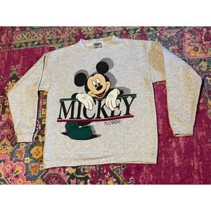 90s Mickey Mouse Disney Florida Front and Back Style Sweatshirt Tultex Size M